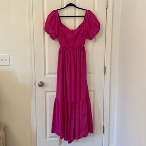 Abercrombie Puff Sleeve Bow Back Dress